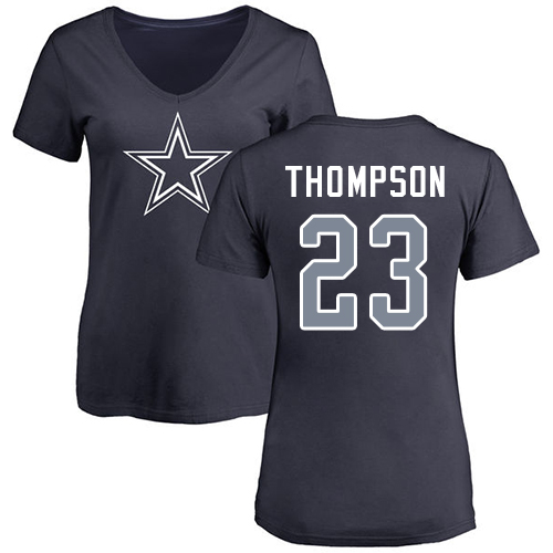Men Dallas Cowboys Ash Darian Thompson Name and Number Logo #23 Nike NFL T Shirt->dallas cowboys->NFL Jersey